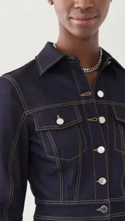 Brandon Maxwell Stretch Denim Button Down Dress Blue Size 2/Au 6 for rent on The Volte - image 5