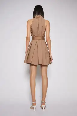 Scanlan Theodore Cotton Strapping Mini Dress Cashew Size 8 for rent on The Volte - image 3