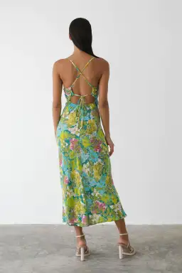 Le Salty Jean Midi Dress Floral Size XS/AU 6 for rent on The Volte - image 3