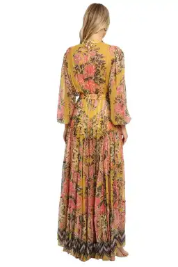 Hemant & Nandita Nova Tiered Maxi Multi Mustard Print Yellow Size 10 for rent on The Volte - image 3
