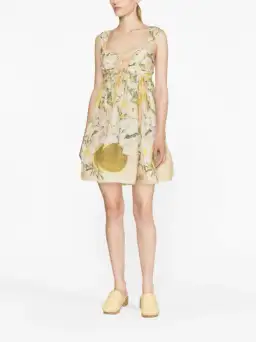 Zimmermann Coaster Strapless Ruched Mini Dress Floral Print Size 1/Au 10 for rent on The Volte - image 1
