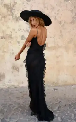 Rat & Boa Selena Ruffle Cecelia Dress Black Size 10 for rent on The Volte - image 1