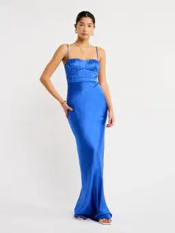 Shona Joy Oliviera Ruched Maxi Dress Blue Size 8 for rent on The Volte - image 1
