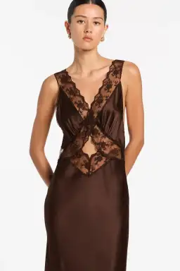 Sir the Label Aries Cut Out Gown Chocolate Size 6 for rent on The Volte - image 3