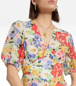 Rixo Corrine Midi Dress Floral Size AU 12  for rent on The Volte - image 3