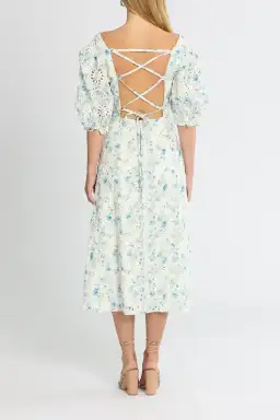 Mink Pink Zephyr Midi Dress Blue Print size 16 for rent on The Volte - image 3