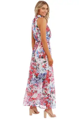 Sofia Irina Halter Gown Spring Flora Multi Print size 10 for rent on The Volte - image 3