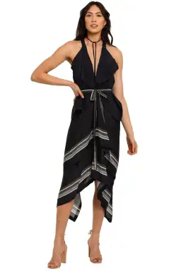 KITX Lady Boss Scarf Puzzle Dress Black and White Size AU 12