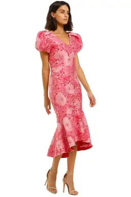 Love Honor Argento Midi Pink Floral Pink Size AU 12 for rent on The Volte - image 2