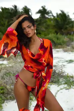 Rat & Boa Fantini Blouse & Skirt Set Orange Size L / AU 12 for rent on The Volte - image 3