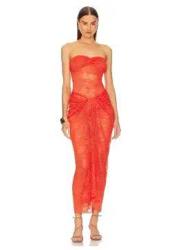 Natalie Rolt Naomi Dress Tangerine Size 1 / AU 8