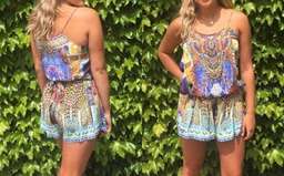 Camilla Bohemian Bounty Shoestring Strap Playsuit Blue Size 14 for rent on The Volte - image 4