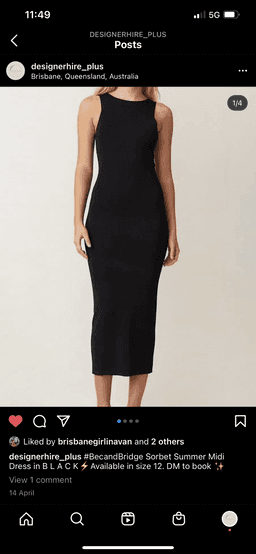 Bec & Bridge Sorbet Summer Midi Dress Black Size 12 for rent on The Volte - image 5