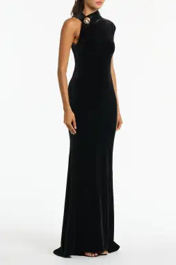 Carla Zampatti Velvet Button Gown Black Size 8  for rent on The Volte - image 2