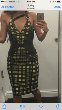 Versace Lurex Tartan Dress Print Size 4 for rent on The Volte - image 3