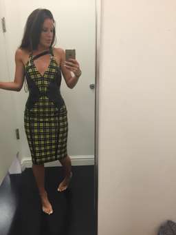 Versace Lurex Tartan Dress Print Size 4 for rent on The Volte - image 4