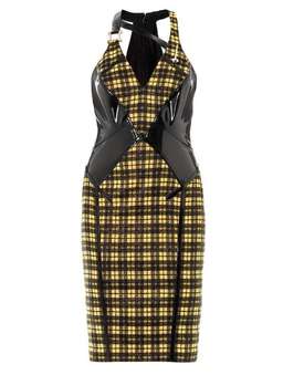 Versace Lurex Tartan Dress Print Size 4 for rent on The Volte - image 2