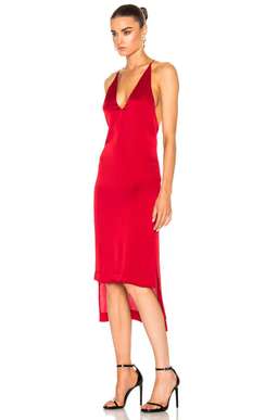 Dion Lee Fine Line Satin Dress Red 6
