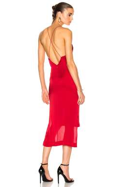 Dion Lee Fine Line Satin Dress Red 6