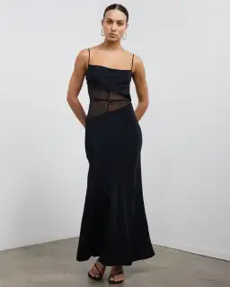 Christopher Esber Split Waist Tie Dress Black Size 8 for rent on The Volte - image 1