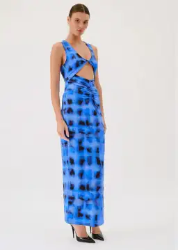 Suboo Sleeveless Reversible Twist Front Maxi Dress Blue Size 8 for rent on The Volte - image 3