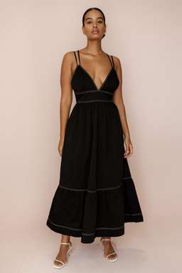 POSSE LOTUS DRESS - BLACK