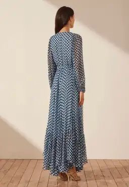 Shona Joy Elina Lace Front Drawstring Maxi Dress Print Size 12 for rent on The Volte - image 2
