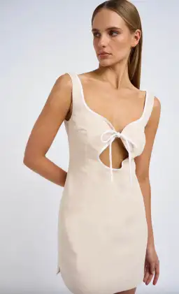 By Johnny Amelia Curve Mini Dress in Bone Ivory Size 12 for rent on The Volte - image 2