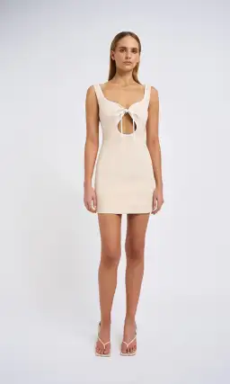 By Johnny Amelia Curve Mini Dress in Bone Ivory Size 12 for rent on The Volte - image 1
