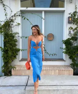 Natalie Rolt Lilo Top and Skirt Set Blue Size 1/AU 8