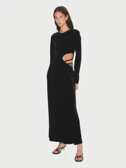 Hansen & Gretel Cortina Velvet Maxi Dress Black Size 12 for rent on The Volte - image 1