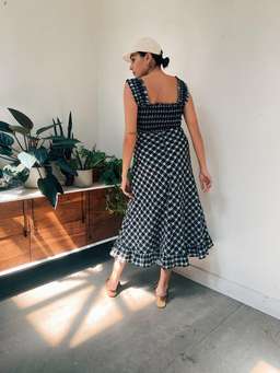 Ganni Seersucker check dress