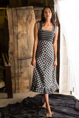 Ganni Seersucker check dress