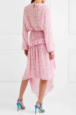 Preen Line Eden Floral Print Ruffle-Trimmed Crepe Dress
