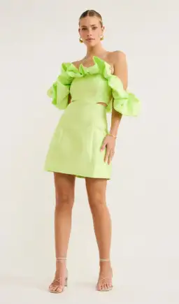 Alemais Suzi Off Shoulder Mini Green Size AU 10 for rent on The Volte - image 1