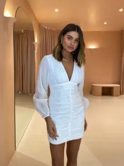 By Nicola Lolita Mini Dress White Size 12 for rent on The Volte - image 1