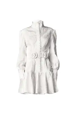 Leo & Lin The Transcendence Rose Lace Short Dress White Size 14 for rent on The Volte - image 4