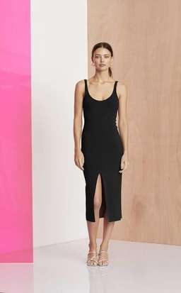 Bec & Bridge Amelie Cup Midi Dress Black Size AU 6