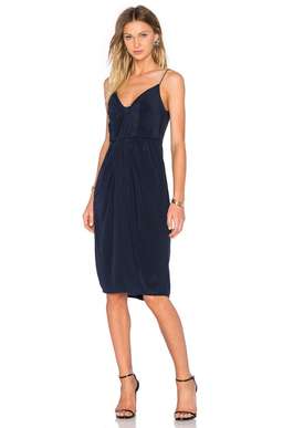 Zimmermann Silk Folded Dress French Navy Size 6  for rent on The Volte - image 1