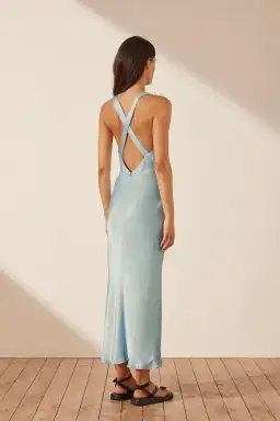 Shona Joy Camille Cross Back Midi Dress Blue Size 8 for rent on The Volte - image 3