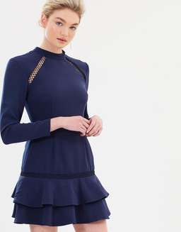 Keepsake the Label Wild Things Long Sleeve Dress Navy for rent on The Volte - image 3