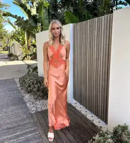 Sir the Label Aries Cut Out Gown Peach Size 0 / AU 6 for rent on The Volte - image 1