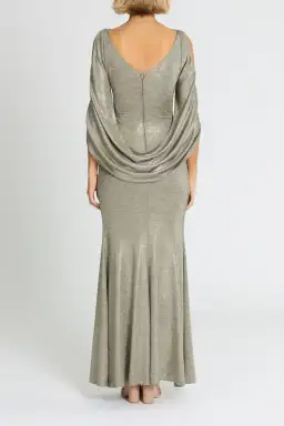 Montique Lana Metallic Gown Gold Size 10 for rent on The Volte - image 3
