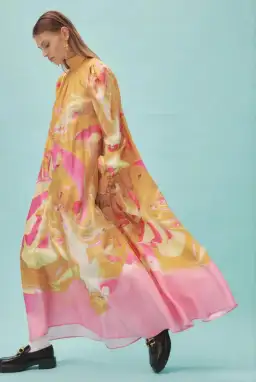 Alemais  Luca Long Sleeve Midi Dress Multi  Size 8 for rent on The Volte - image 2