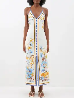 Zimmermann The Halcyon Slip Dress in Orange/Blue Floral
Size 1 / AU 10