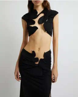 Christopher Esber Venus Crop Top and Skirt Set Black Size 6 for rent on The Volte - image 2