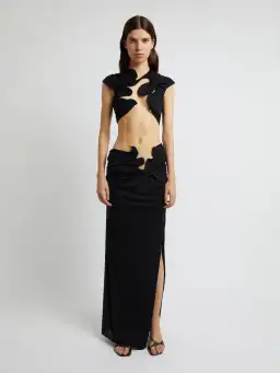 Christopher Esber Venus Crop Top and Skirt Set Black Size 6 for rent on The Volte - image 1