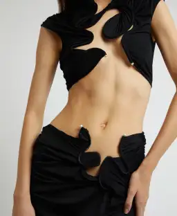 Christopher Esber Venus Crop Top and Skirt Set Black Size 6 for rent on The Volte - image 3