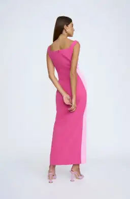 By Johnny Caterina Two Tone Curve Midi Dress Pink Size 8 for rent on The Volte - image 4