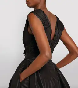 Self Portrait Bow-Detail V-Neck Dress Black Size AU 10 for rent on The Volte - image 3